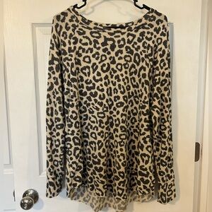 Grayson Threads Leopard Print Sweatshirt - Black and Cream